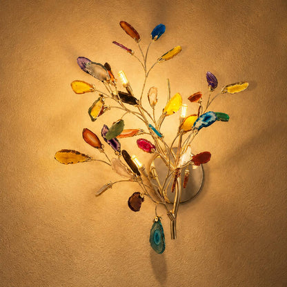 Contemporary Agate Wall Light Metal Fixture Wall