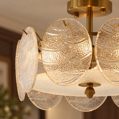Copper Multi-Head LED Flush Mount Ceiling Light 5 to 8 Light Warm White