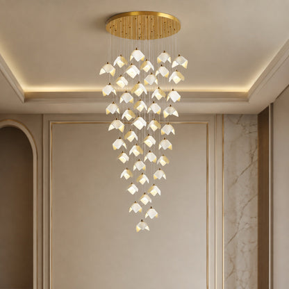 Gold Metal Chandelier Ceiling Light Adjustable LED