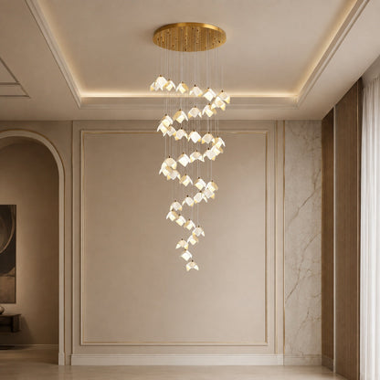 Gold Metal Chandelier Ceiling Light Adjustable LED