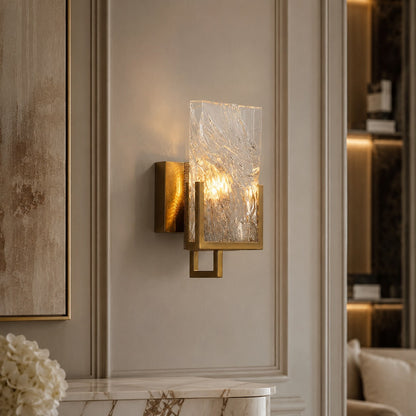 Clear Crystal Wall Light Metal Frame E14 Sconce Sparkle