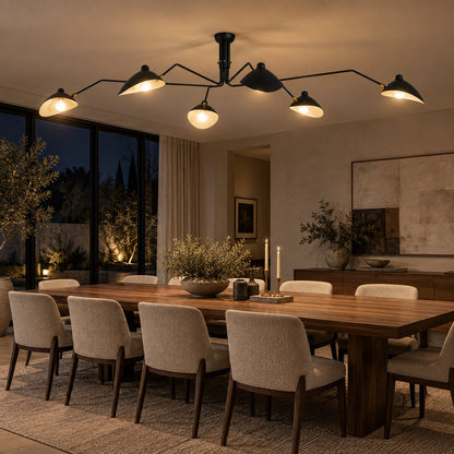 Adjustable Multi-Arm LED Flush Mount Ceiling Light Metal 3 or 6 Light