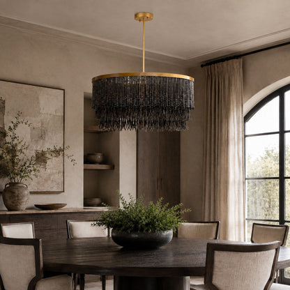 Metal Chandelier Adjustable Hanging LED Light Fixture