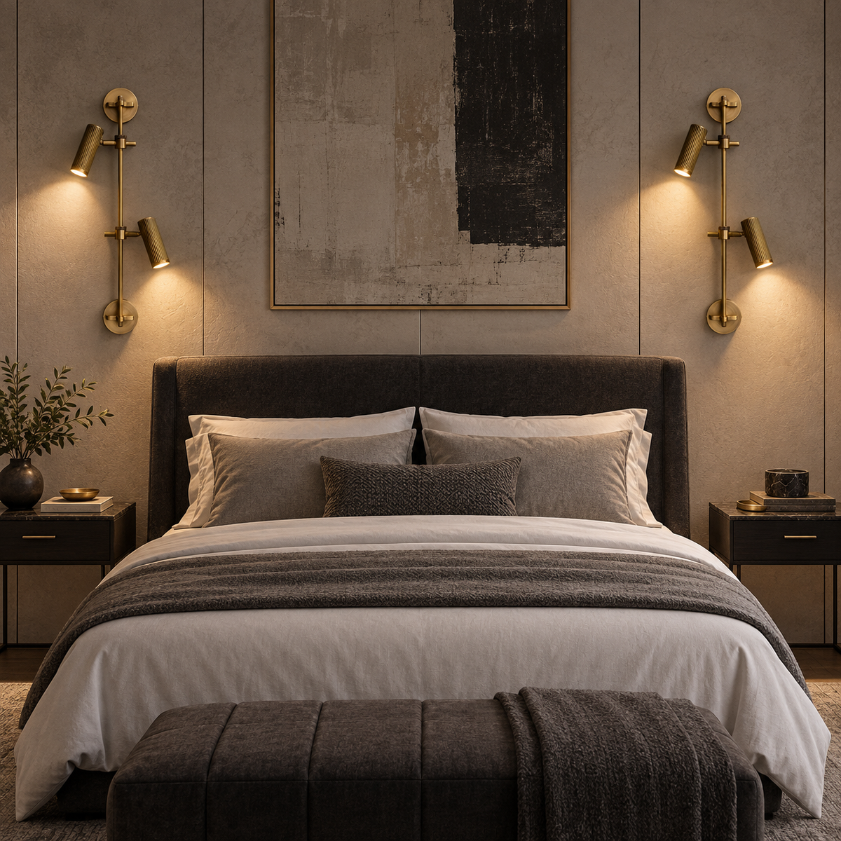 Bronze Rail Wall Light Adjustable Spotlight LED Sconce