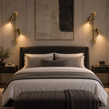 Bronze Rail Wall Light Adjustable Spotlight LED Sconce