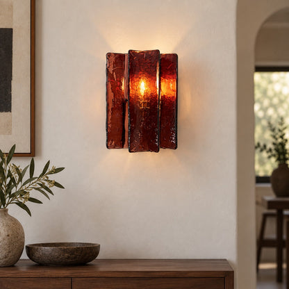 Overlapping Glass Wall Light Gold Metal LED Sconce