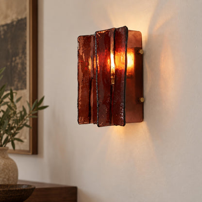 Overlapping Glass Wall Light Gold Metal LED Sconce