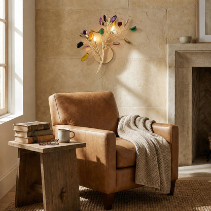 Contemporary Agate Wall Light Metal Fixture Wall