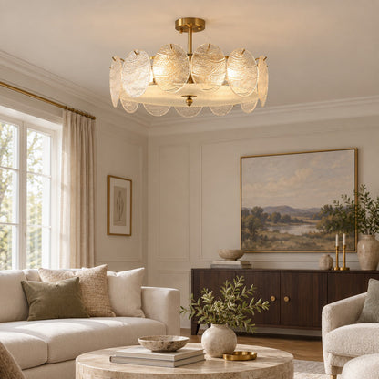 Copper Multi-Head LED Flush Mount Ceiling Light 5 to 8 Light Warm White
