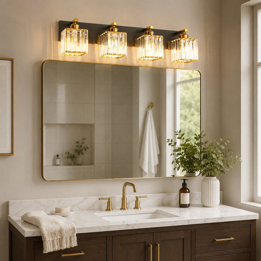 Crystal & Black Gold Wall Sconce 4-Light & 5-Light E27 Vanity Light