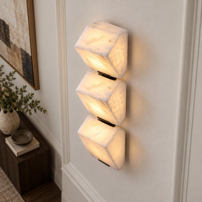 Stepped Alabaster Wall Light LED Wall Mounted Sconce