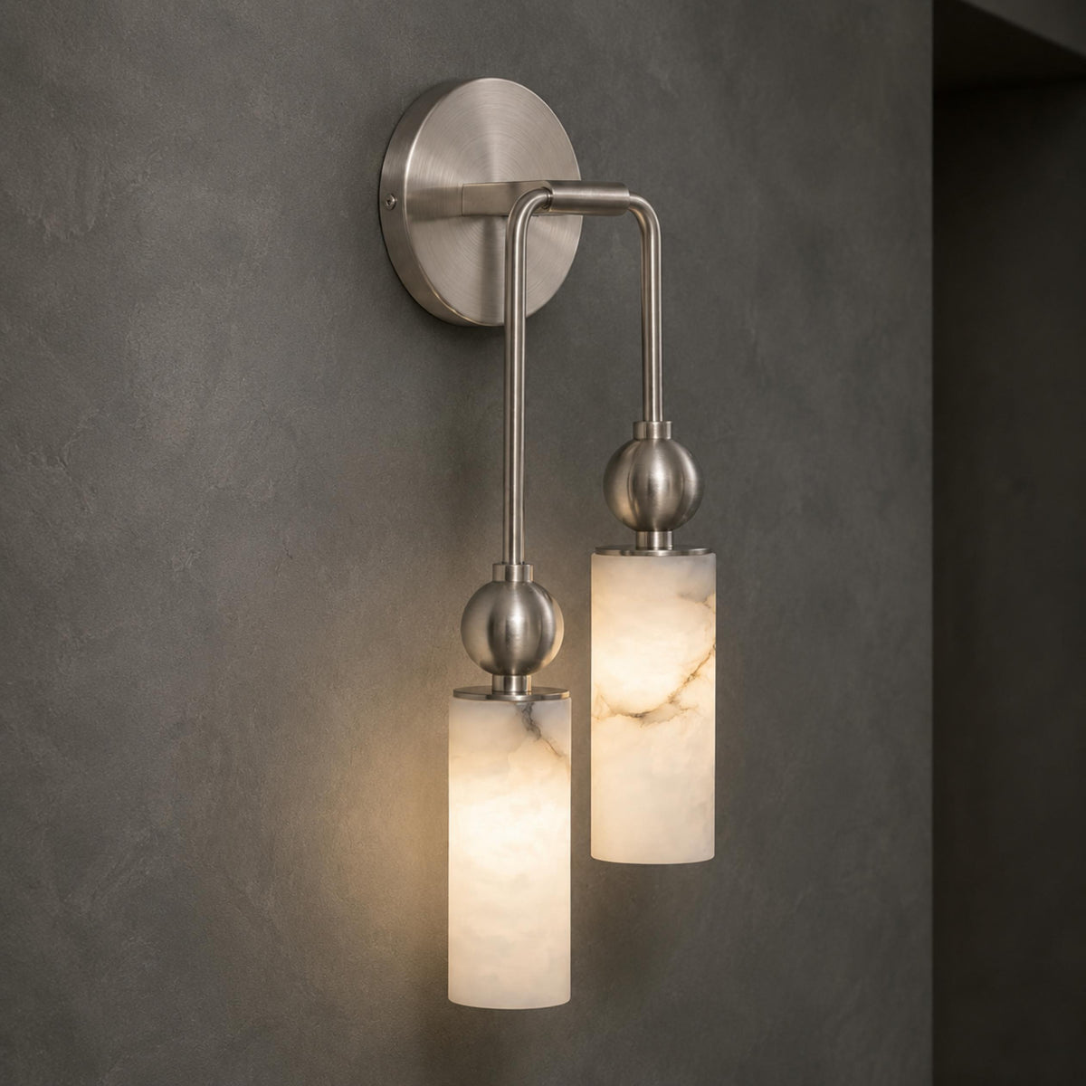 Flush Mount Glass Wall Light Adjustable LED Sconce