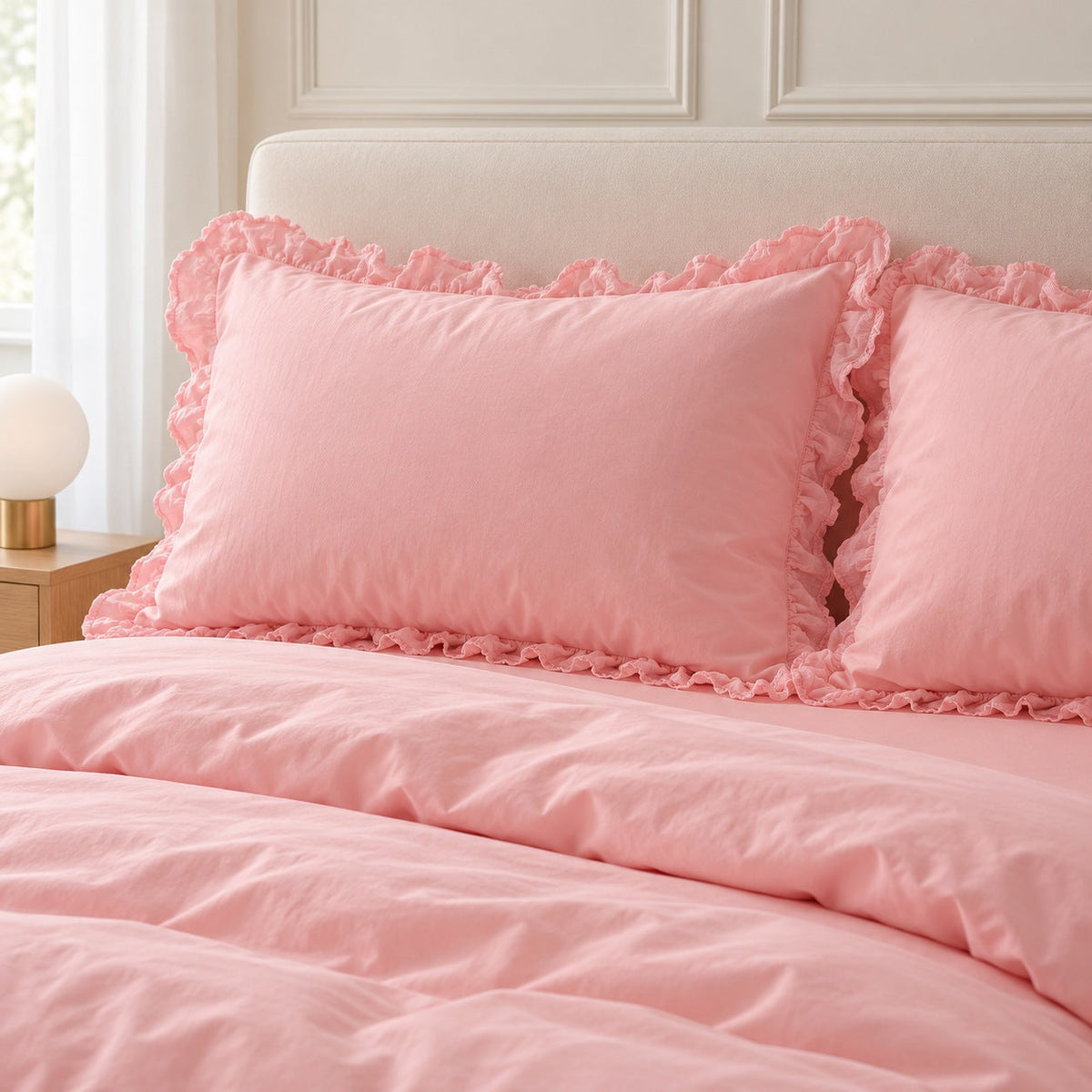 Ruffle Lace Bedding Set with Elastic Skirt Bed Sheet