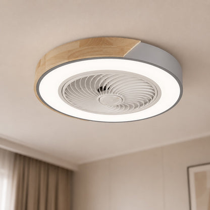 Bladeless Round or Square Flush Mount Ceiling Fan with Dimmable 36W LED Light