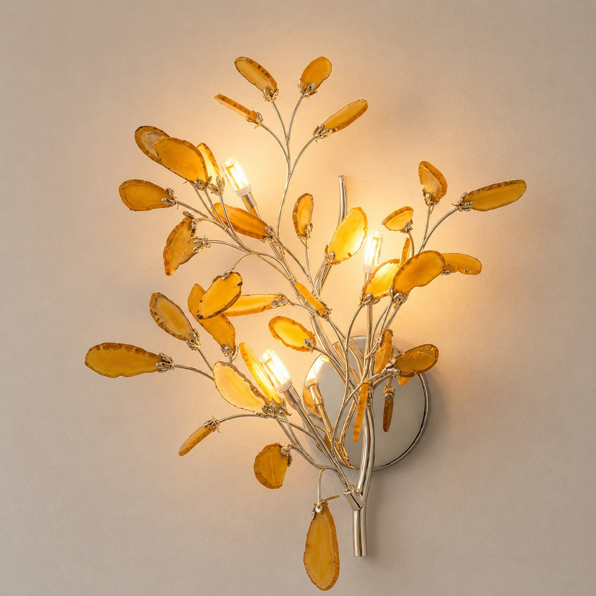 Contemporary Agate Wall Light Metal Fixture Wall