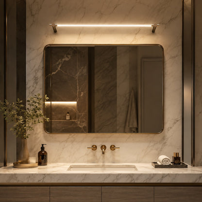 Polished Brass Linear LED Vanity Light 90cm & 120cm Acrylic Shade
