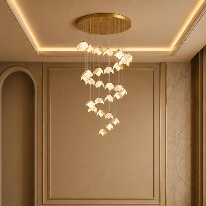 Gold Metal Chandelier Ceiling Light Adjustable LED