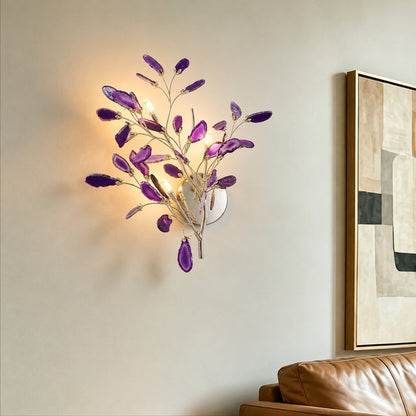 Contemporary Agate Wall Light Metal Fixture Wall