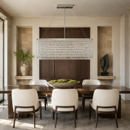 Crystal Chandelier Hanging LED Light Fixture Chrome