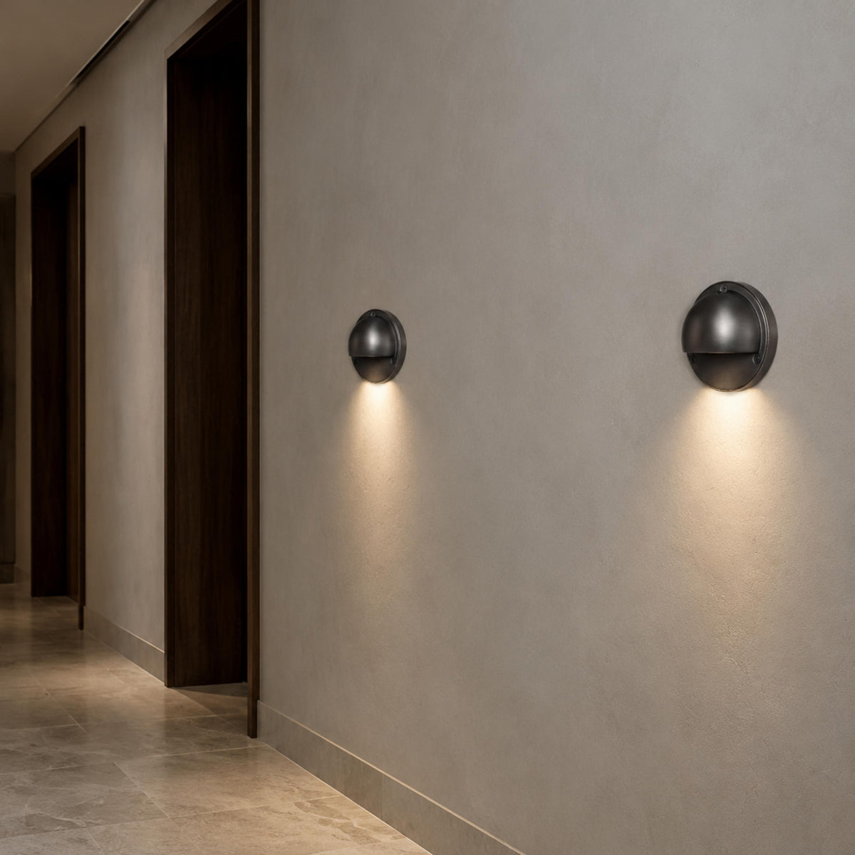 Compact Round Metal LED Wall Sconce