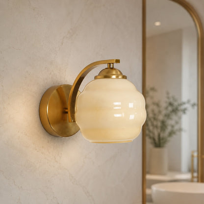 Art Deco Glass Wall Sconce Adjustable Metal LED Light