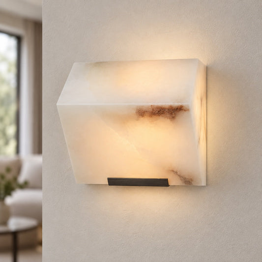 Stepped Alabaster Wall Light LED Wall Mounted Sconce
