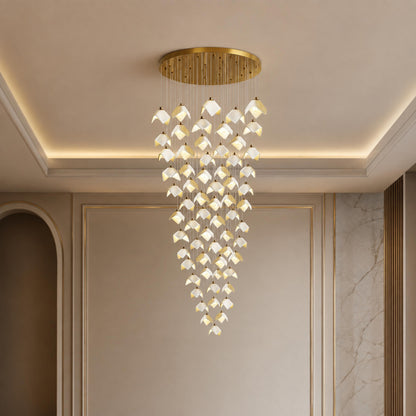Gold Metal Chandelier Ceiling Light Adjustable LED