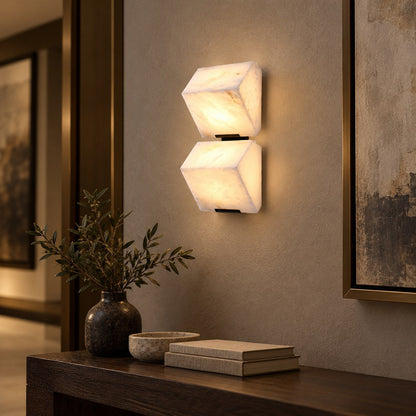 Stepped Alabaster Wall Light LED Wall Mounted Sconce