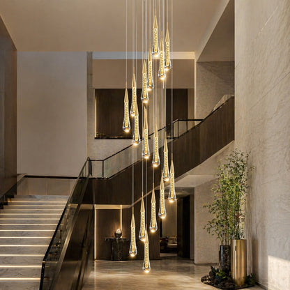 Long Crystal Chandelier Aluminium 1-48 Head LED