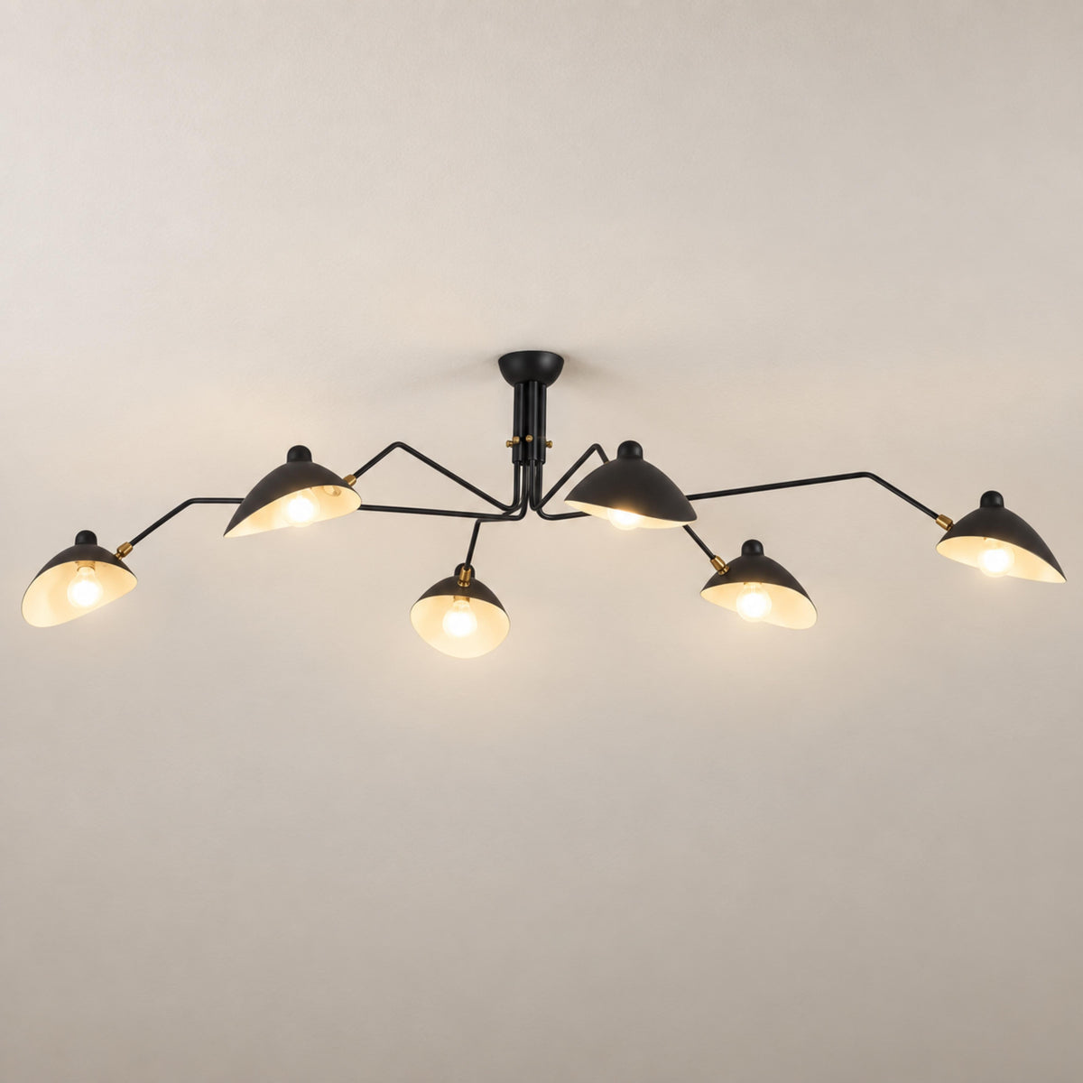 Adjustable Multi-Arm LED Flush Mount Ceiling Light Metal 3 or 6 Light