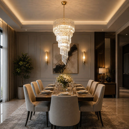 Clear Glass Chandelier Hanging LED Light Fixture