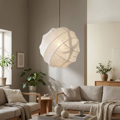 Wabi Sabi Silk Sphere Pendant Light Minimalist Kitchen Dining LED