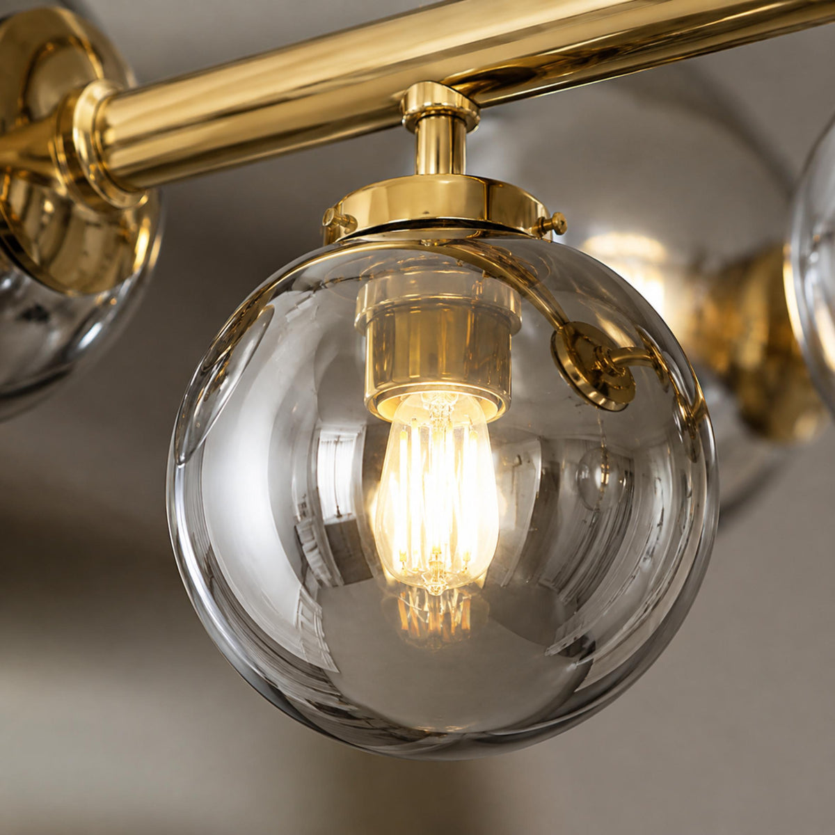 Linear Gold Frosted Glass Chandelier 16-Light LED