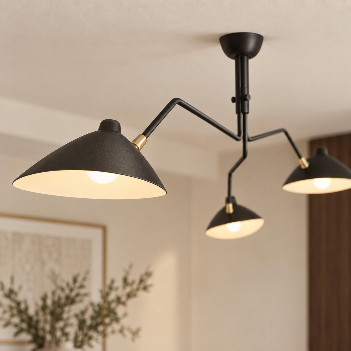Adjustable Multi-Arm LED Flush Mount Ceiling Light Metal 3 or 6 Light
