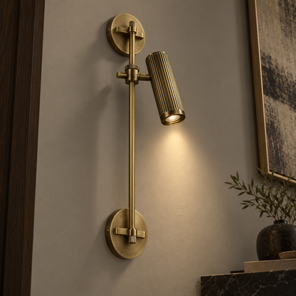 Bronze Rail Wall Light Adjustable Spotlight LED Sconce
