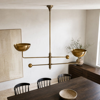 Antique Brass Metal Chandelier 5-Light LED