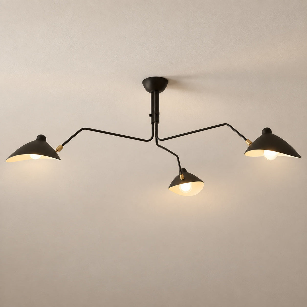 Adjustable Multi-Arm LED Flush Mount Ceiling Light Metal 3 or 6 Light