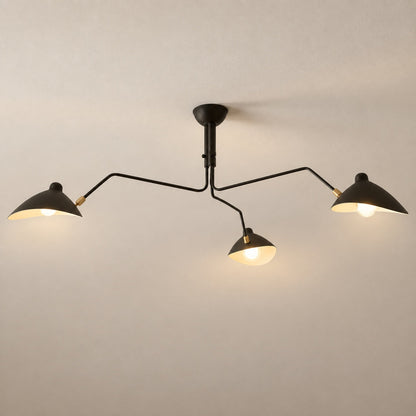 Adjustable Multi-Arm LED Flush Mount Ceiling Light Metal 3 or 6 Light
