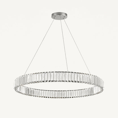 Crystal Chandelier Adjustable Hanging LED Fixture Round