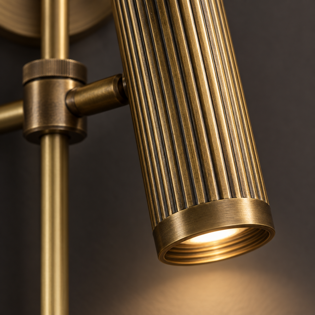Bronze Rail Wall Light Adjustable Spotlight LED Sconce