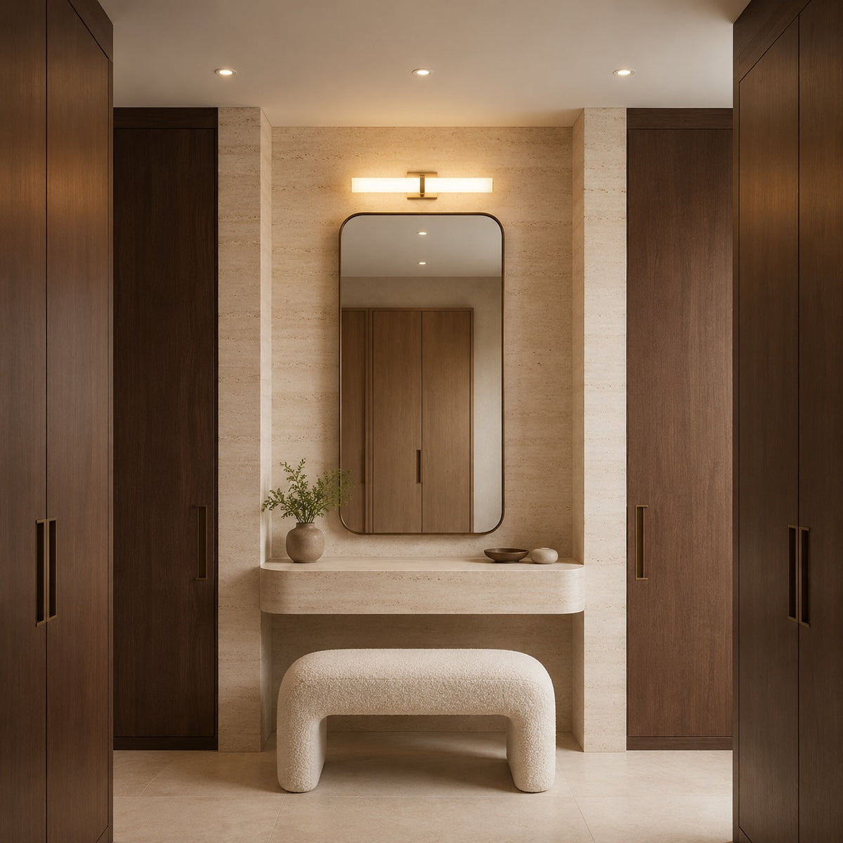 Stainless Steel Glass Panel LED Wall Light Bathroom & Hallway Sconce