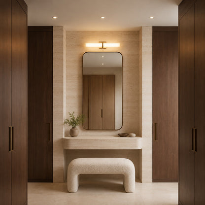 Stainless Steel Glass Panel LED Wall Light Bathroom & Hallway Sconce