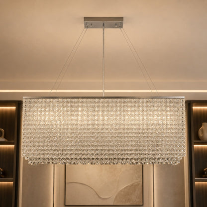 Crystal Chandelier Hanging LED Light Fixture Chrome