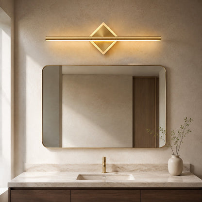 Geometric Diamond LED Vanity Wall Lamp Gold or Black 40–80cm
