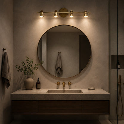 Brass Multi-Head LED Wall Light 1–5 Head Adjustable Dimmable Sconce