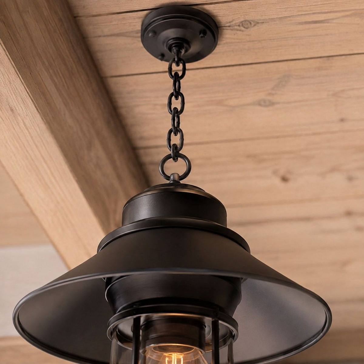 Caged Cylinder Outdoor Pendant Lantern Porch Patio Weatherproof IP65