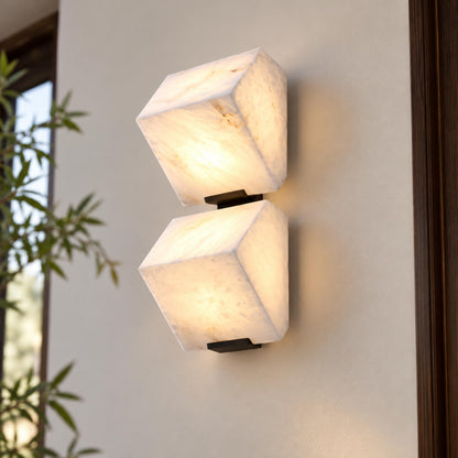Stepped Alabaster Wall Light LED Wall Mounted Sconce