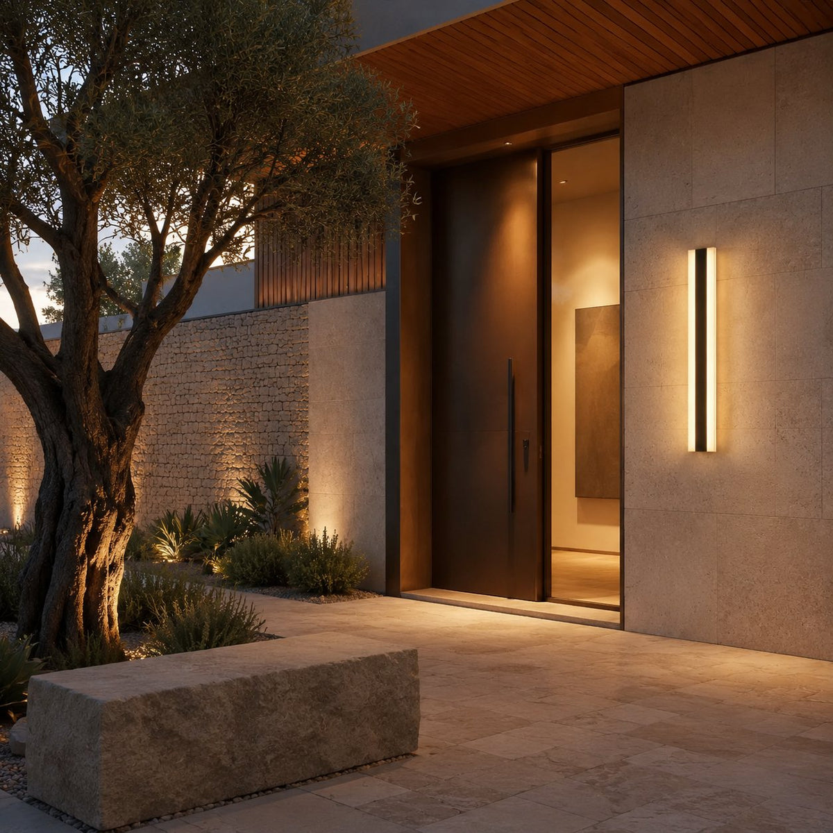 Modern Outdoor Wall Light Black Metal Wall Mounted LED Weatherproof Adjustable