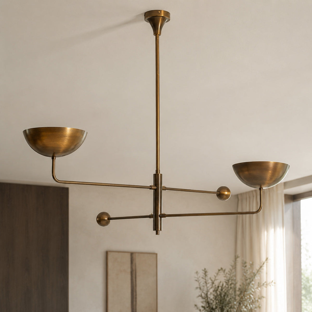 Antique Brass Metal Chandelier 5-Light LED