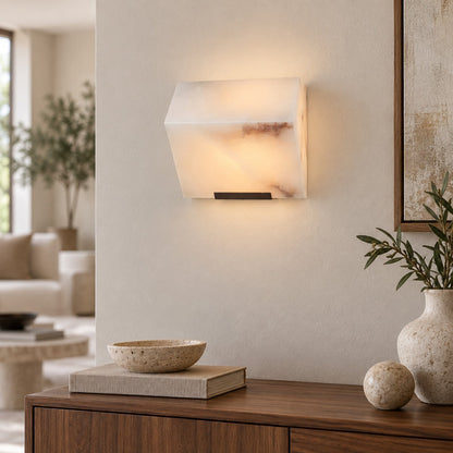 Stepped Alabaster Wall Light LED Wall Mounted Sconce